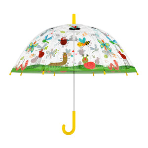 Fallen Fruits Kids Transparent Umbrella with Multi-Coloured Insects