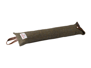 Harris Tweed Draught Excluder with Leather Detail