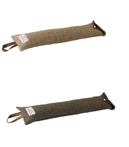 Harris Tweed Draught Excluder with Leather Detail