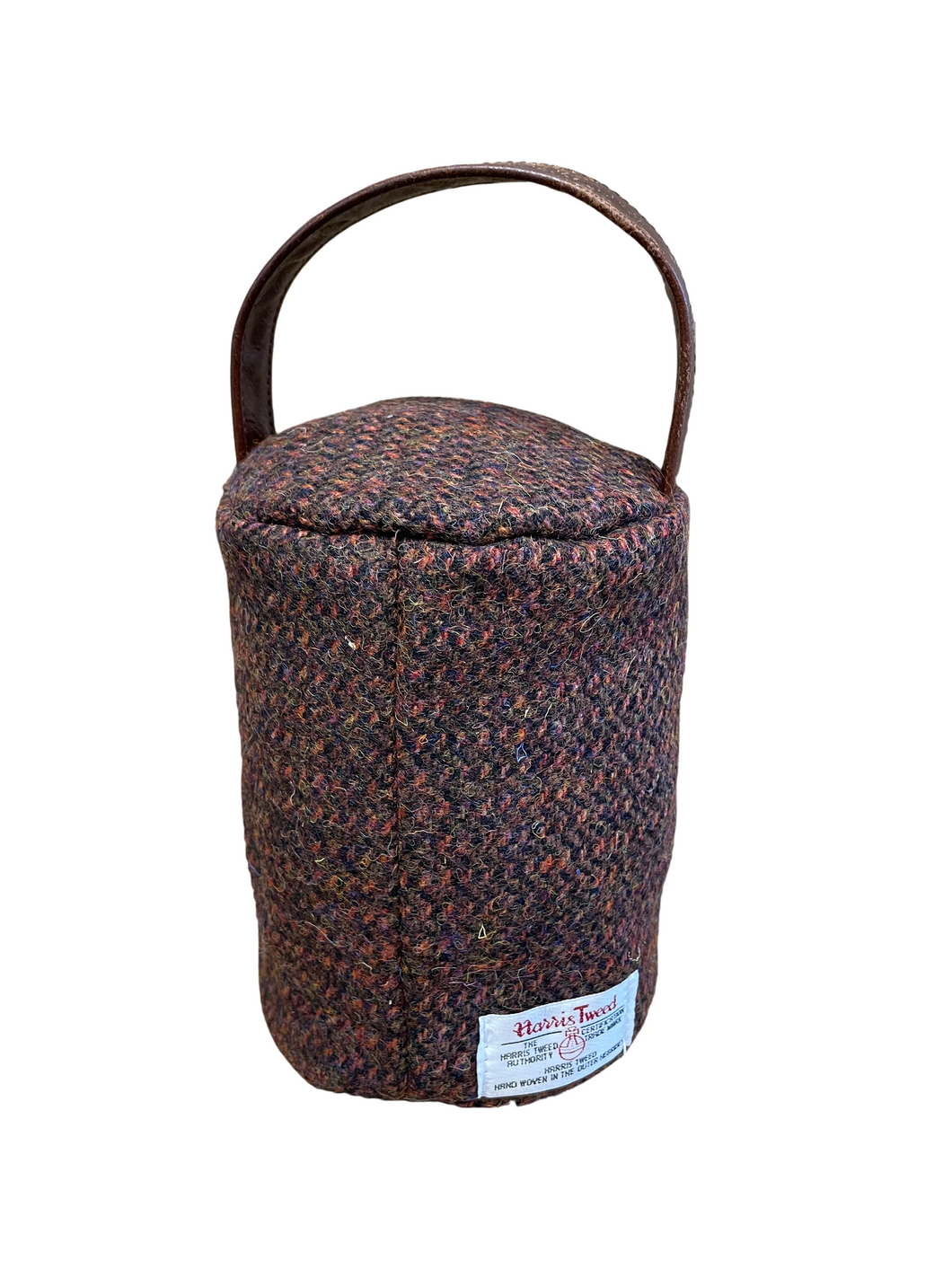 Harris Tweed 100% Pure New Wool Doorstop Cover with Leather Handle