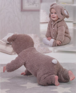 Wendy Peter Pan Baby Chunky Knitting Pattern - Bunny All in One (P1295)