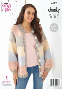 King Cole Chunky Knitting Pattern Ladies Cardigans (6122)