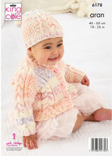 Load image into Gallery viewer, King Cole Knitting Pattern Cosy Aran Hat &amp; Cardigans (6178)