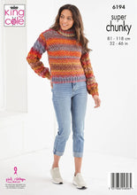 Load image into Gallery viewer, King Cole Super Chunky Knitting Pattern Ladies Jacket &amp; Sweater (6194)