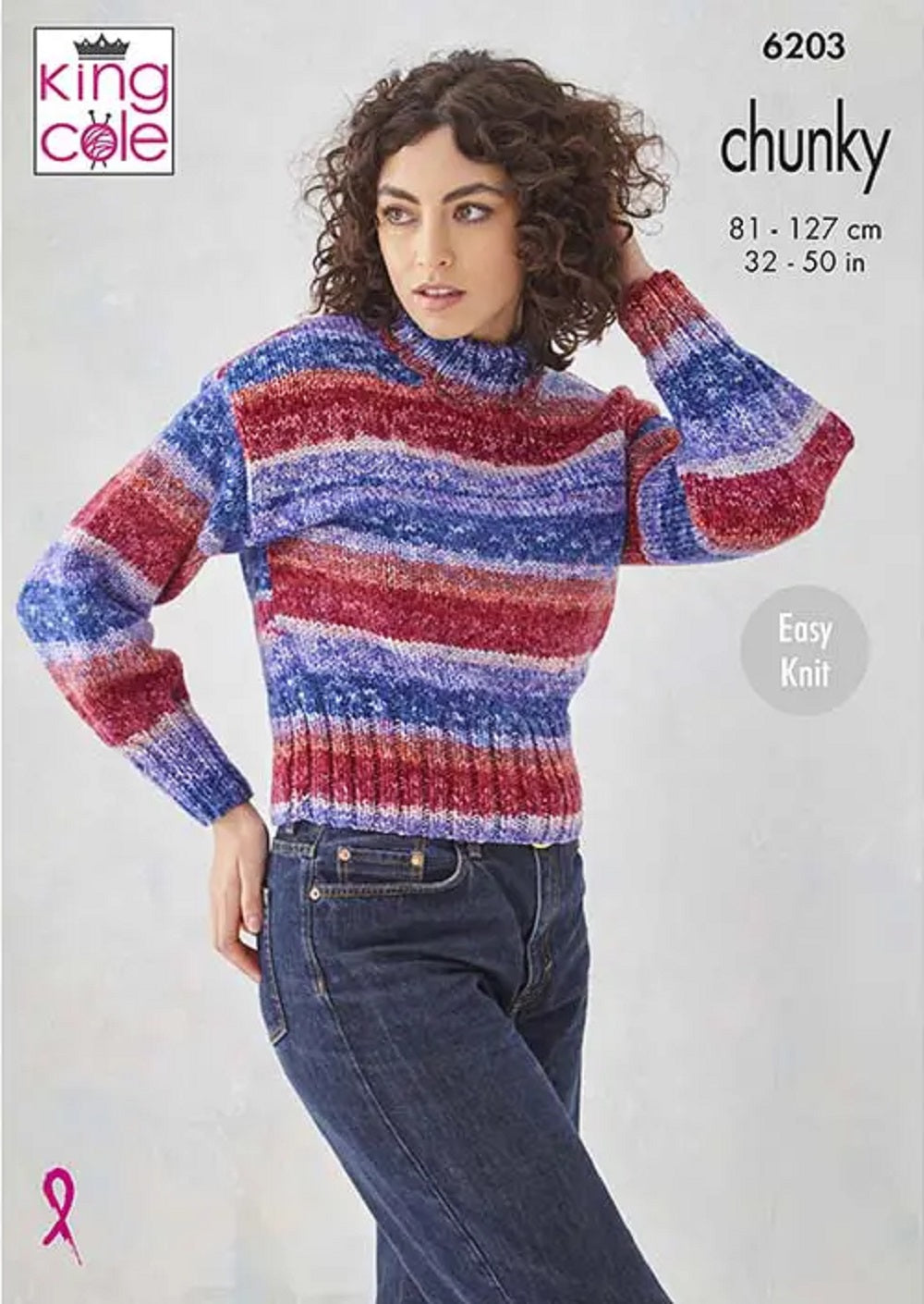 King Cole Knitting Pattern for Women’s Chunky Sweater & Slipover 6203