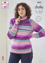 Load image into Gallery viewer, King Cole Knitting Pattern for Women’s Chunky Sweater &amp; Cardigan 6205