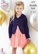 Load image into Gallery viewer, King Cole Double Knitting Pattern – Girls Glitter Cardigans (6210)