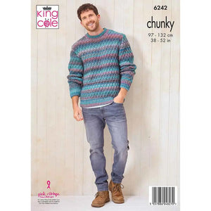 King Cole Knitting Pattern Chunky Mens Sweaters (6242)