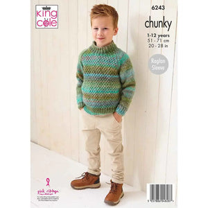 King Cole Knitting Pattern Boys Chunky Sweaters (6243)