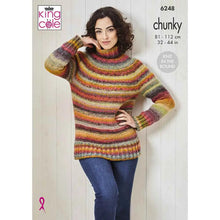 Load image into Gallery viewer, King Cole Knitting Pattern Womens Chunky Knit in the Round Sweater (6248)