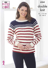 Load image into Gallery viewer, King Cole Knitting Pattern Women’s Raglan &amp; Coloured Sweater (6264)