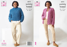 Load image into Gallery viewer, King Cole Knitting Pattern Ladies Yummy Tweed Sweater &amp; Cardigan (6315)