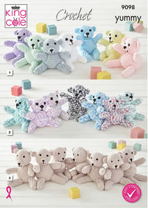 King Cole Crochet Pattern for Teddy Bear Draught Excluder (9098)