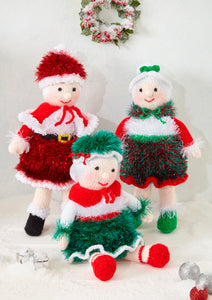 King Cole Double Knitting Pattern – Mrs Santa Clause Dolls 9170