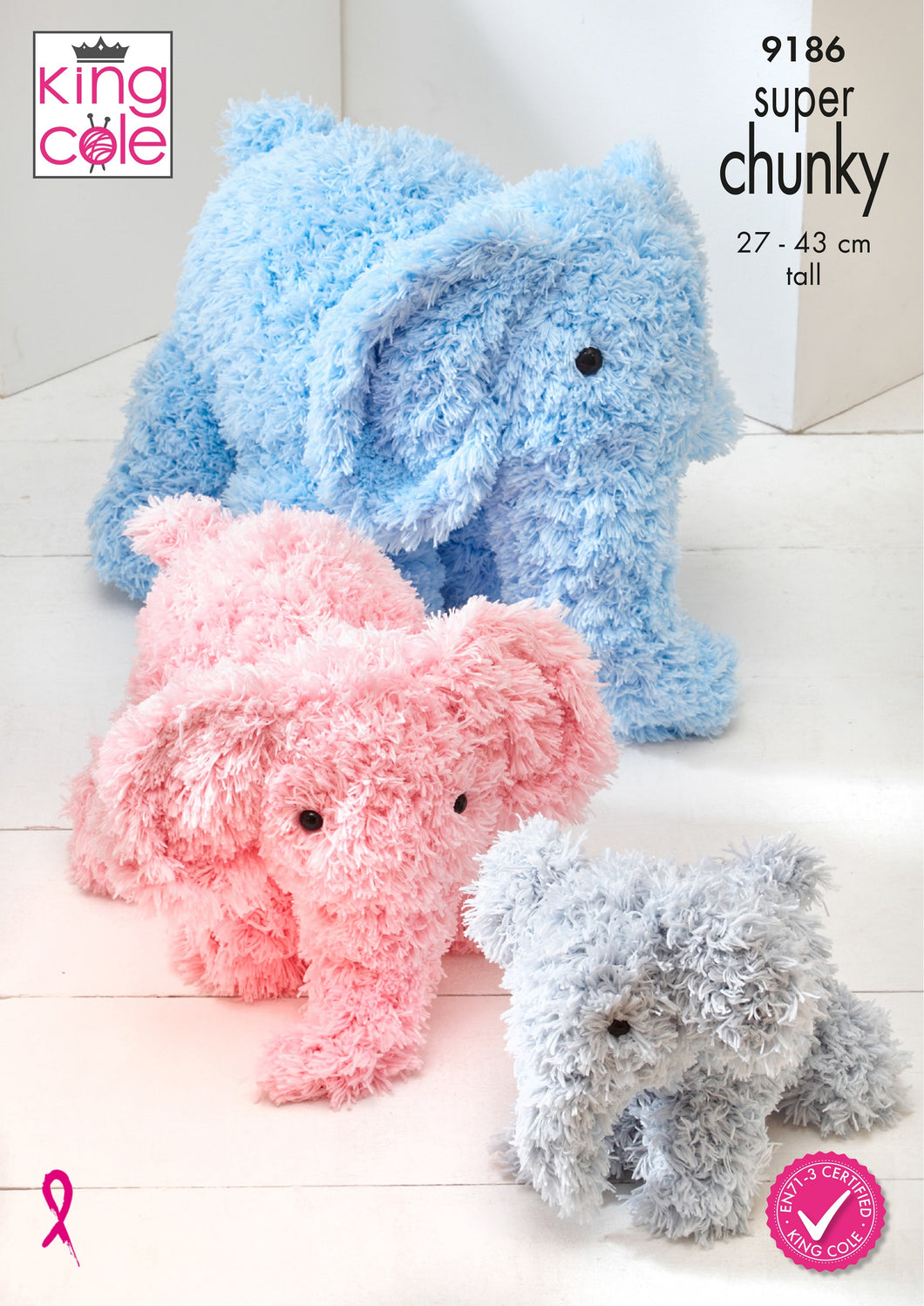 King Cole Super Chunky Knitting Pattern – Elephant (9186)