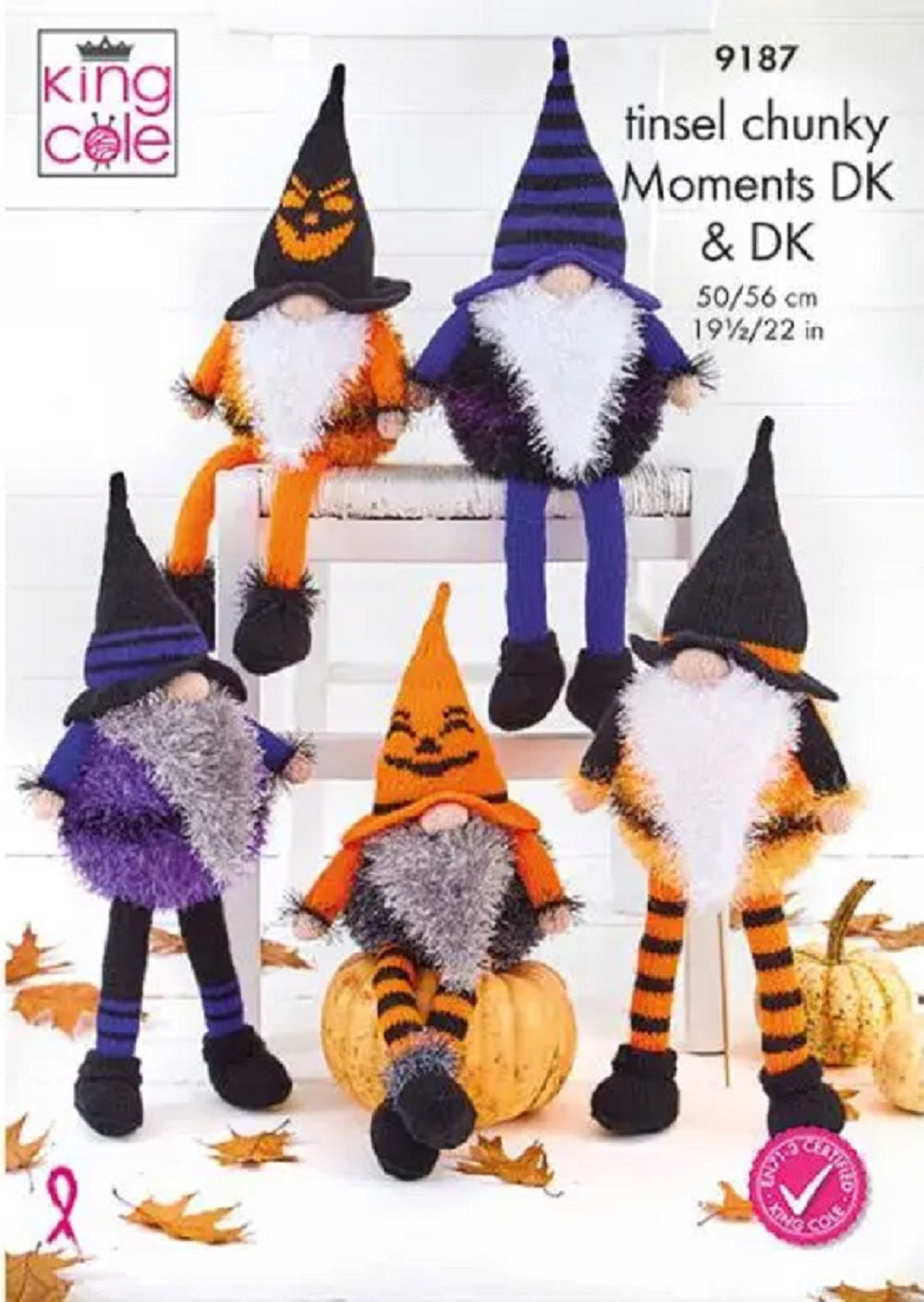 King Cole Knitting Pattern Small & Large Halloween Gonks 9187