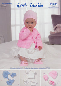 Wendy Peter Pan Baby DK Knitting Pattern - Hats Bootees & Mittens (PP016)