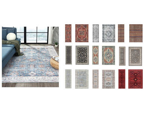 Traditional Persian Rug or Runner Machine Washable (Various Designs)