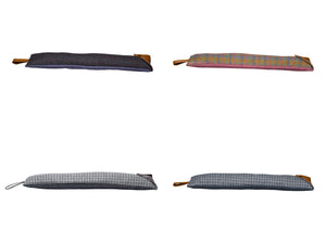 Harris Tweed Double Sided Draught Excluder with Leather Detail (Various Designs)