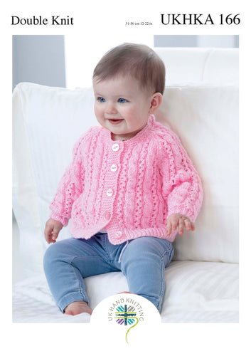 Double Knitting Pattern for Baby's Cardigans & Sweater (UKHKA 166)