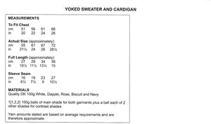 UKHKA 257 Double Knitting Pattern – Yoked Sweater & Cardigan