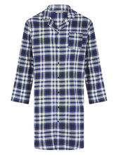 Load image into Gallery viewer, Walker Reid Mens Blue Checked Polycotton Nightshirt