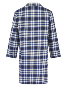 Walker Reid Mens Blue Checked Polycotton Nightshirt