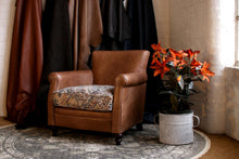 Load image into Gallery viewer, Ex Display Leather Wellington Chair with Fabric Cushion