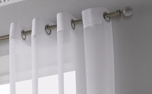 Voile Eyelet Top Curtain Panel 145cm x 183cm White