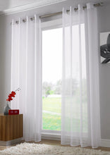 Load image into Gallery viewer, Voile Eyelet Top Curtain Panel 145cm x 183cm White