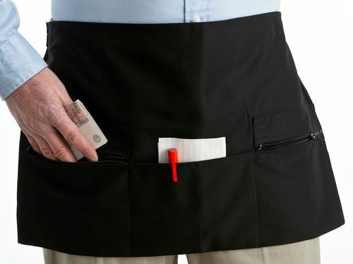 Black Money Apron With Zip Pockets - 22