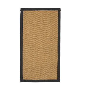 Natural Herringbone Weave Coir Rug or Runner with Coloured Border (7 Colours)