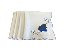 Load image into Gallery viewer, Table Napkins Embroidered Leaf Design 18&quot; x 18&quot; (3 Colours)