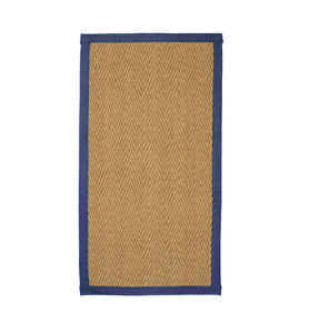 Natural Herringbone Weave Coir Rug or Runner with Coloured Border (7 Colours)