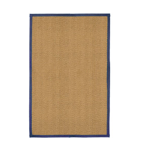 Natural Herringbone Weave Coir Rug or Runner with Coloured Border (7 Colours)