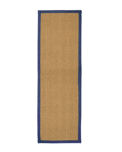 Natural Herringbone Weave Coir Rug or Runner with Coloured Border (7 Colours)