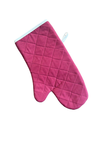 Burgundy Quilted Single Cotton Oven Glove