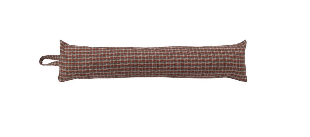 Coral & Grey Check Draught Excluder (5 Sizes)