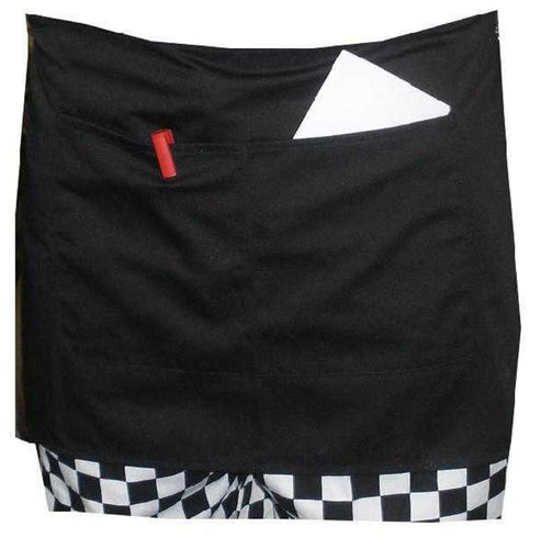 Black Short Apron With Split Pocket  27.5