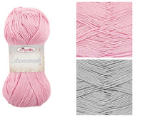 Load image into Gallery viewer, King Cole Cottonsmooth DK 100% Mercerised Cotton Yarn 100g (2 Shades)