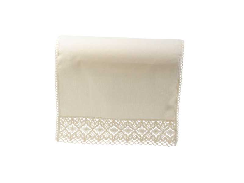 100% Cotton Decorative Arm Caps & Chair Backs with Lace Trim (Cream)