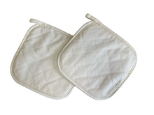 Load image into Gallery viewer, Pair of Cream Quilted Cotton Oven Pan Holders