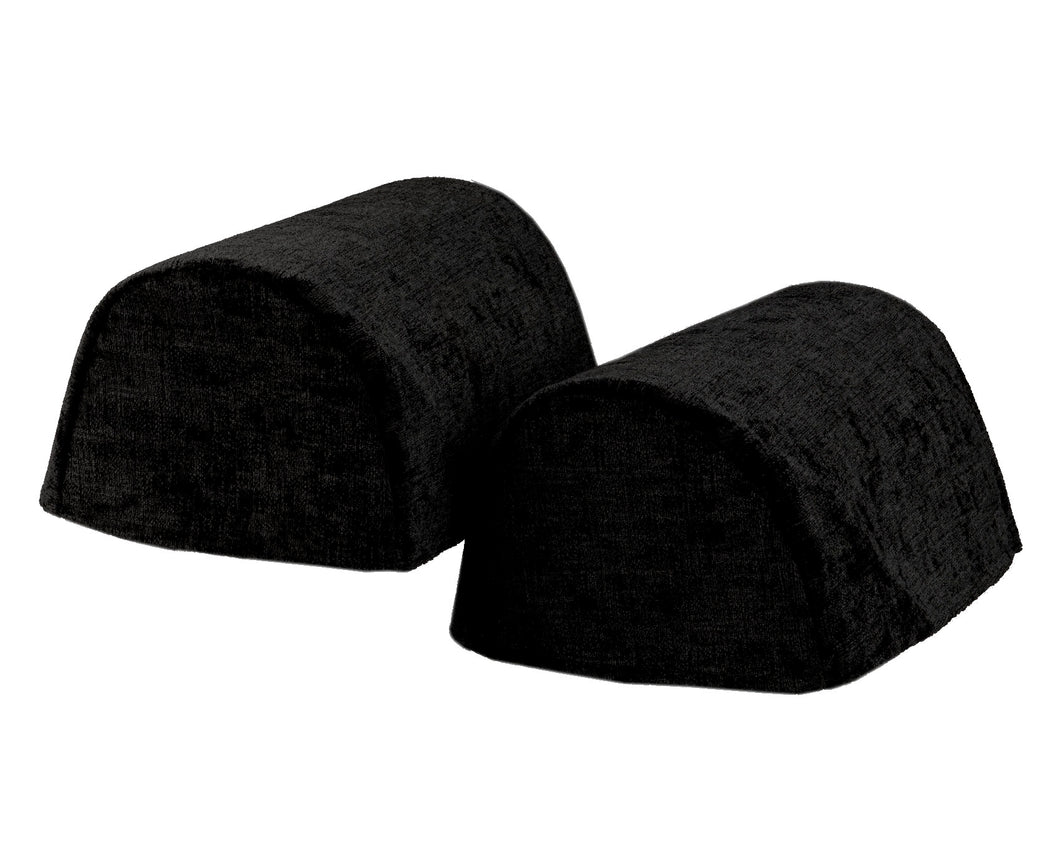 Crushed Velvet Chenille Round Arm Caps or Chair Backs (Various Colours)