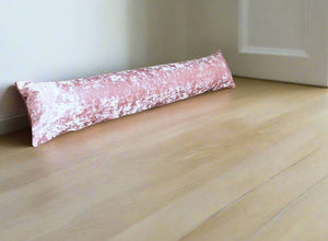 Pale Pink Crushed Velvet Draught Excluder (3ft)