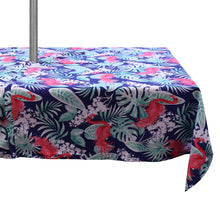 Load image into Gallery viewer, Flamingo Tablecloth with Zip &amp; Parasol Hole (60&quot; Round)