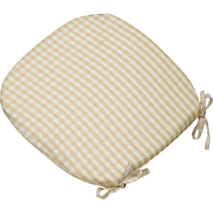 Gingham Check Tie On Seat Cushion Pad (Various Colours)