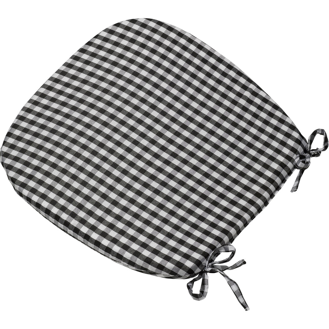 Gingham Check Tie On Seat Cushion Pad (Various Colours)