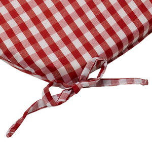 Gingham Check Tie On Seat Cushion Pad (Various Colours)