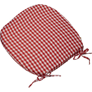 Gingham Check Tie On Seat Cushion Pad (Various Colours)