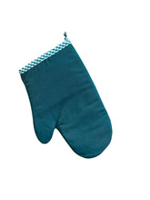 Load image into Gallery viewer, Green Gingham Trim Quilted Cotton Oven Glove